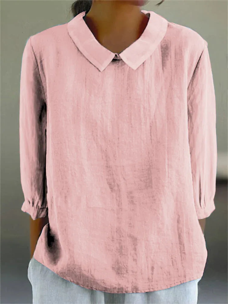 Cotton and Linen 3/4 Sleeve Shirt