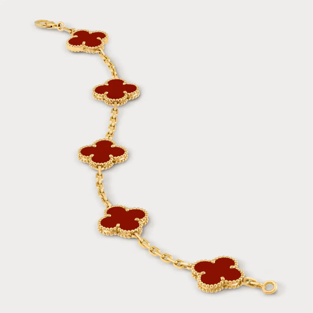 Alhambra Carnelian Clover Bracelet