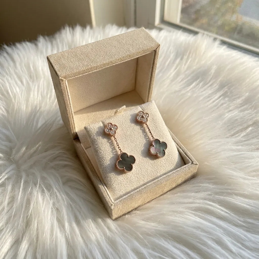 Alhambra Double Clover Chain Drop Earrings