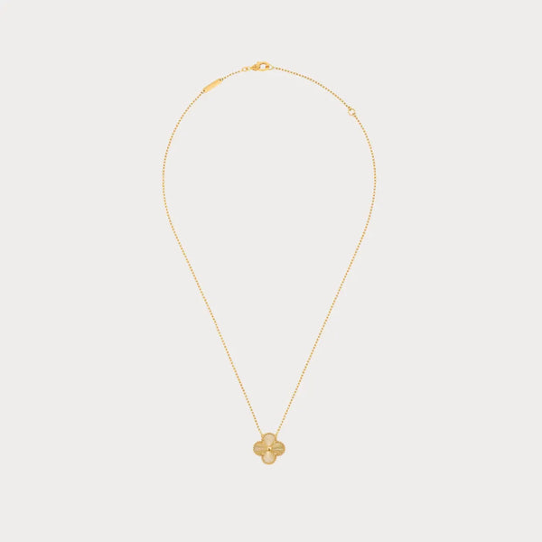 Alhambra Engraved Clover Pendant Necklace