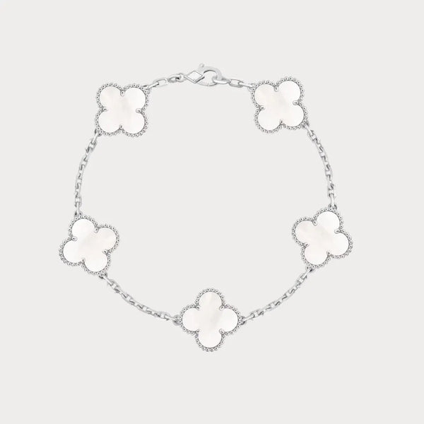 Alhambra Style Smooth Clover Chain Bracelet