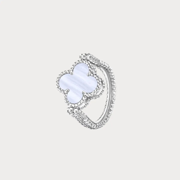 Alhambra White Clover Beaded Ring