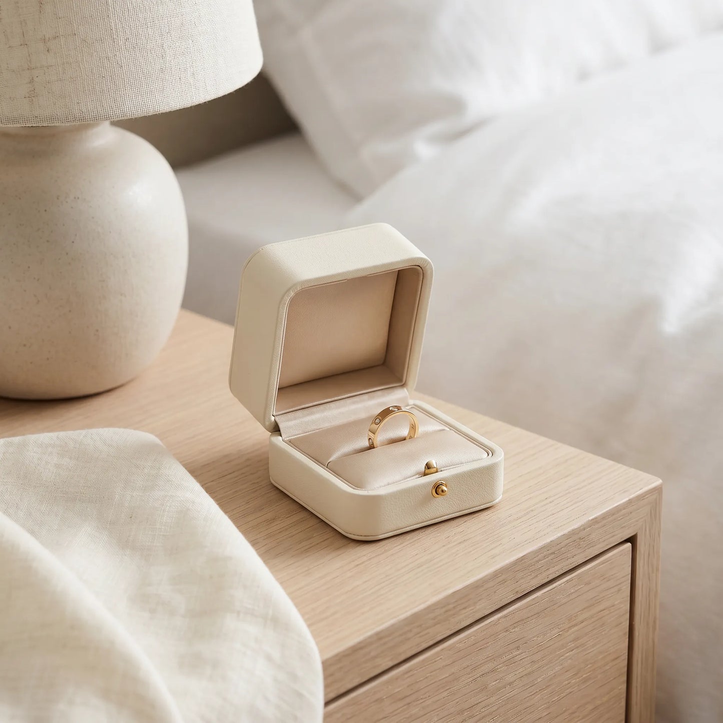 Love Bezel Stone Band Ring