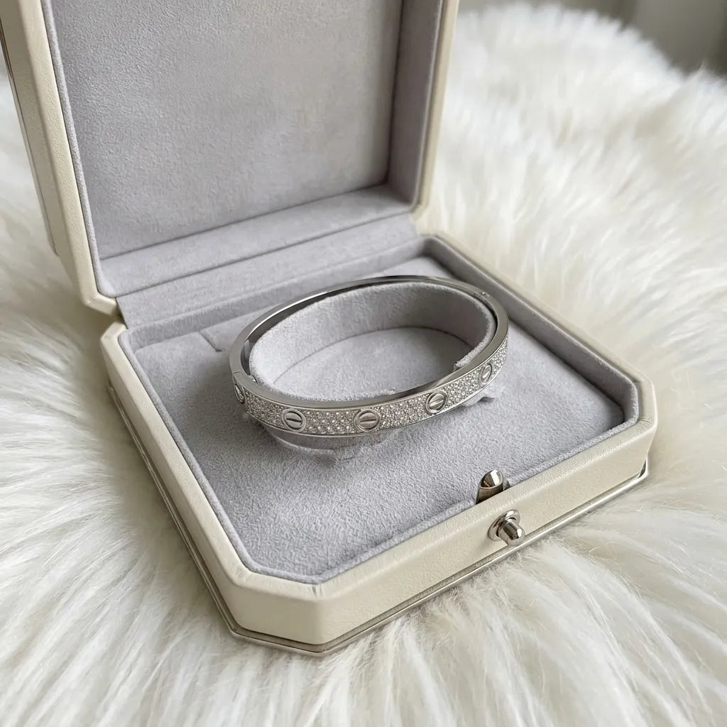 Love Crystal Detail Bangle Bracelet
