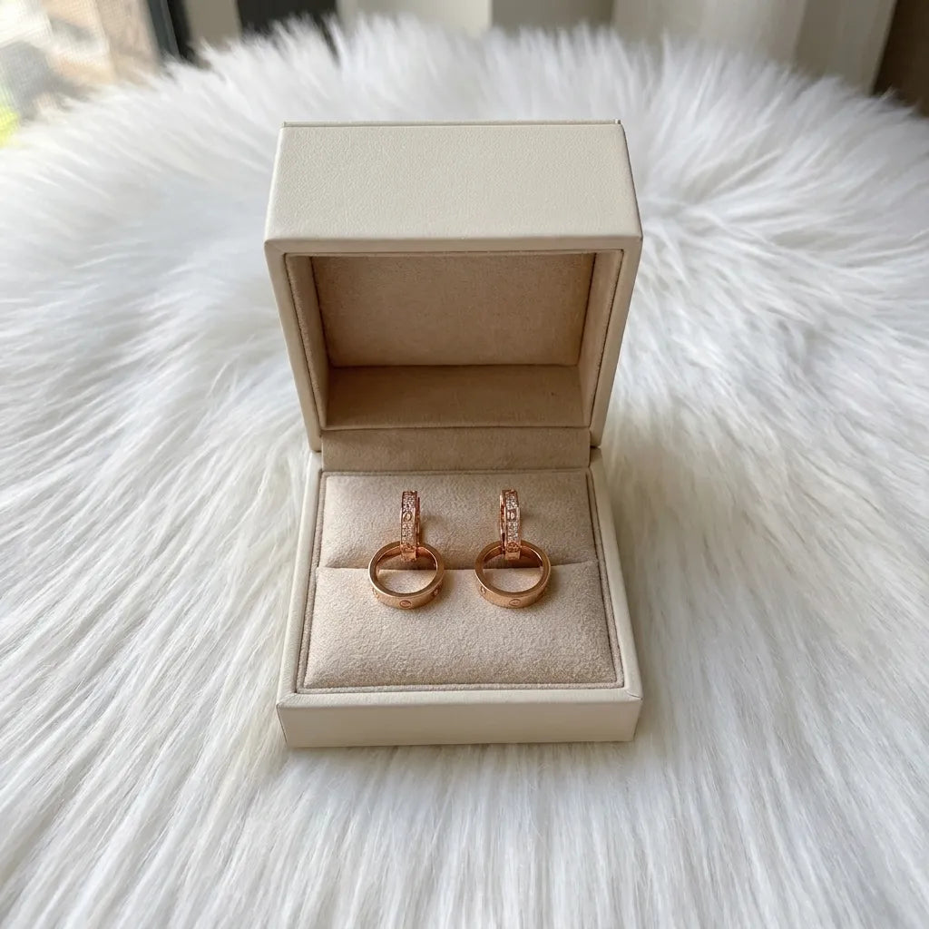 Love Double Circle Drop Earrings