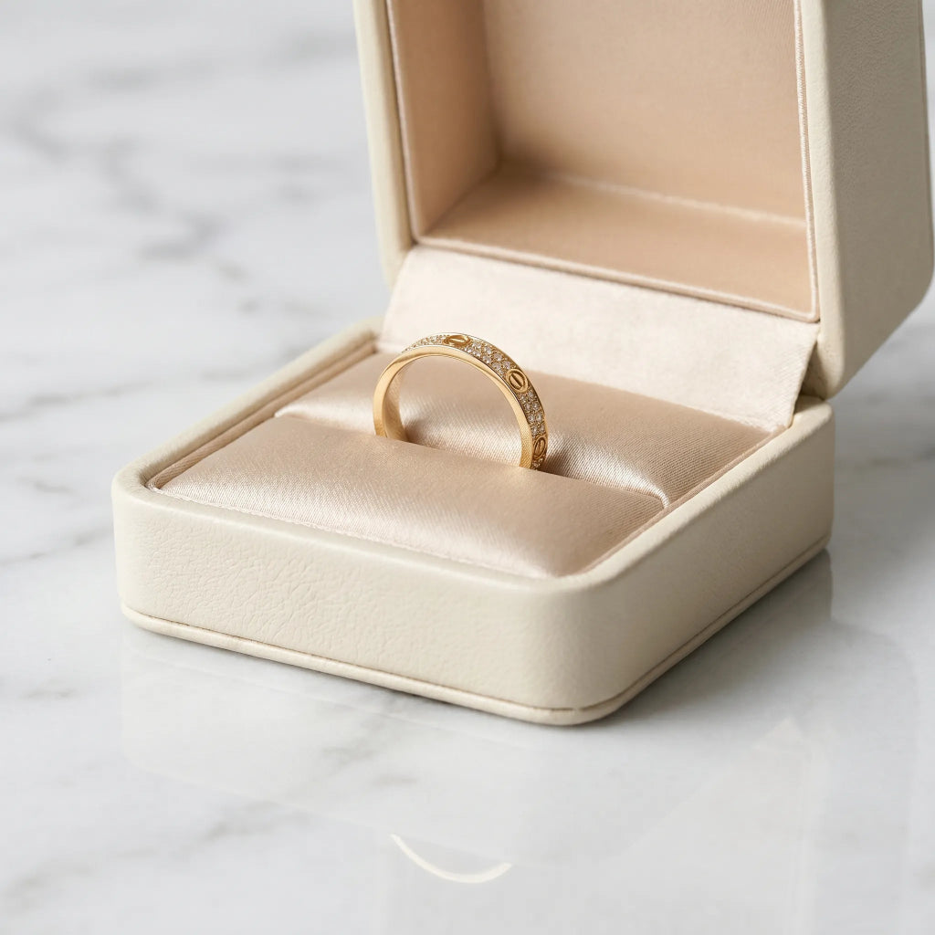 Love Pave Screw Band Ring