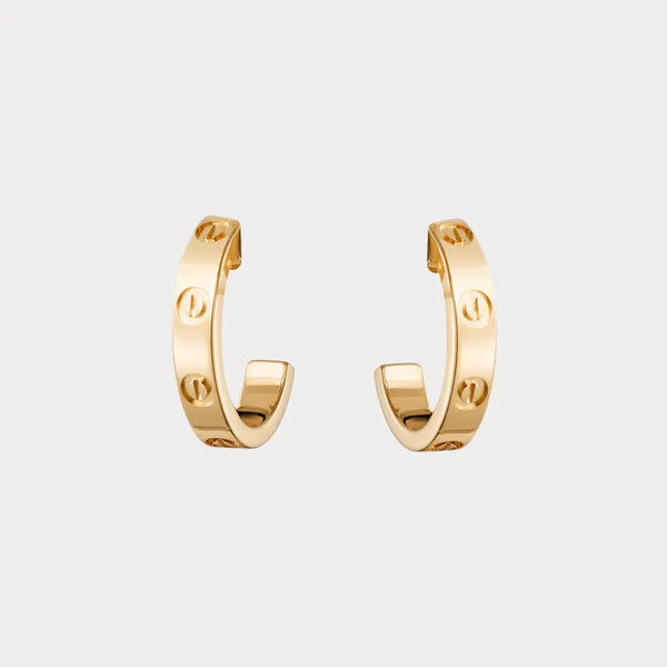 Love Screw Motif Hoop Earrings