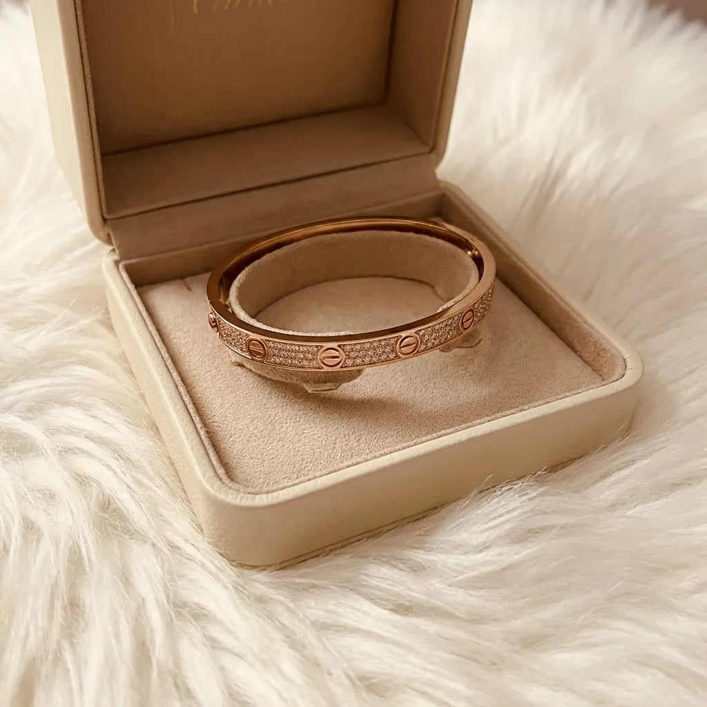 Love Sparkle Accent Bangle Bracelet