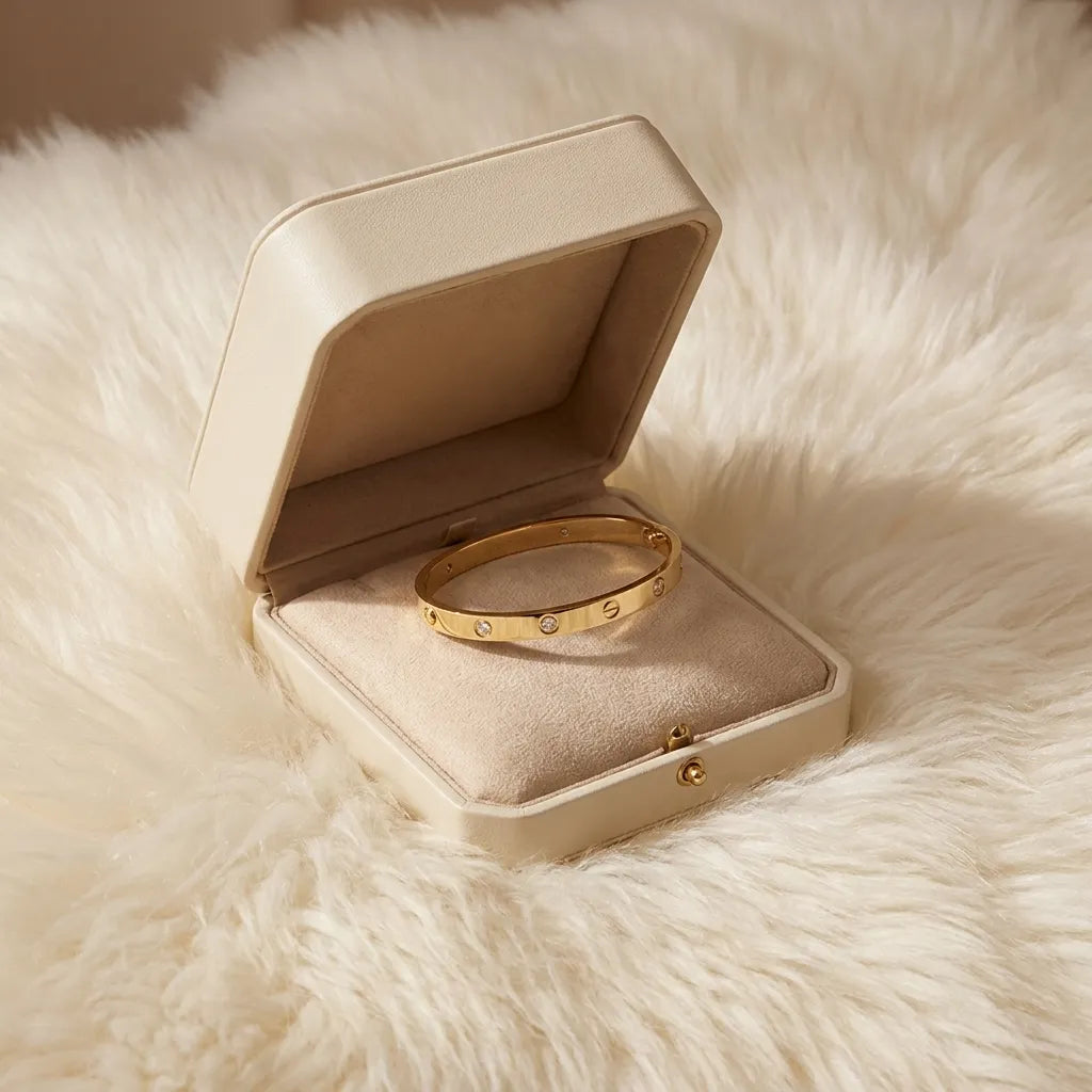 Love Stone Accent Bangle Bracelet