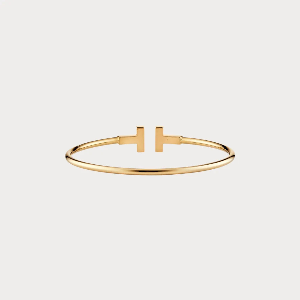 T Motif Open Cuff Bracelet
