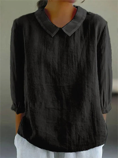 Cotton and Linen 3/4 Sleeve Shirt