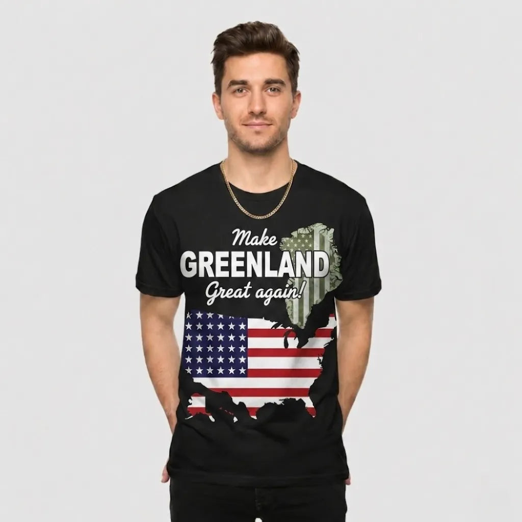 4th & Zuri - Make Greenland Great Again T-Shirt – Unisex – Black