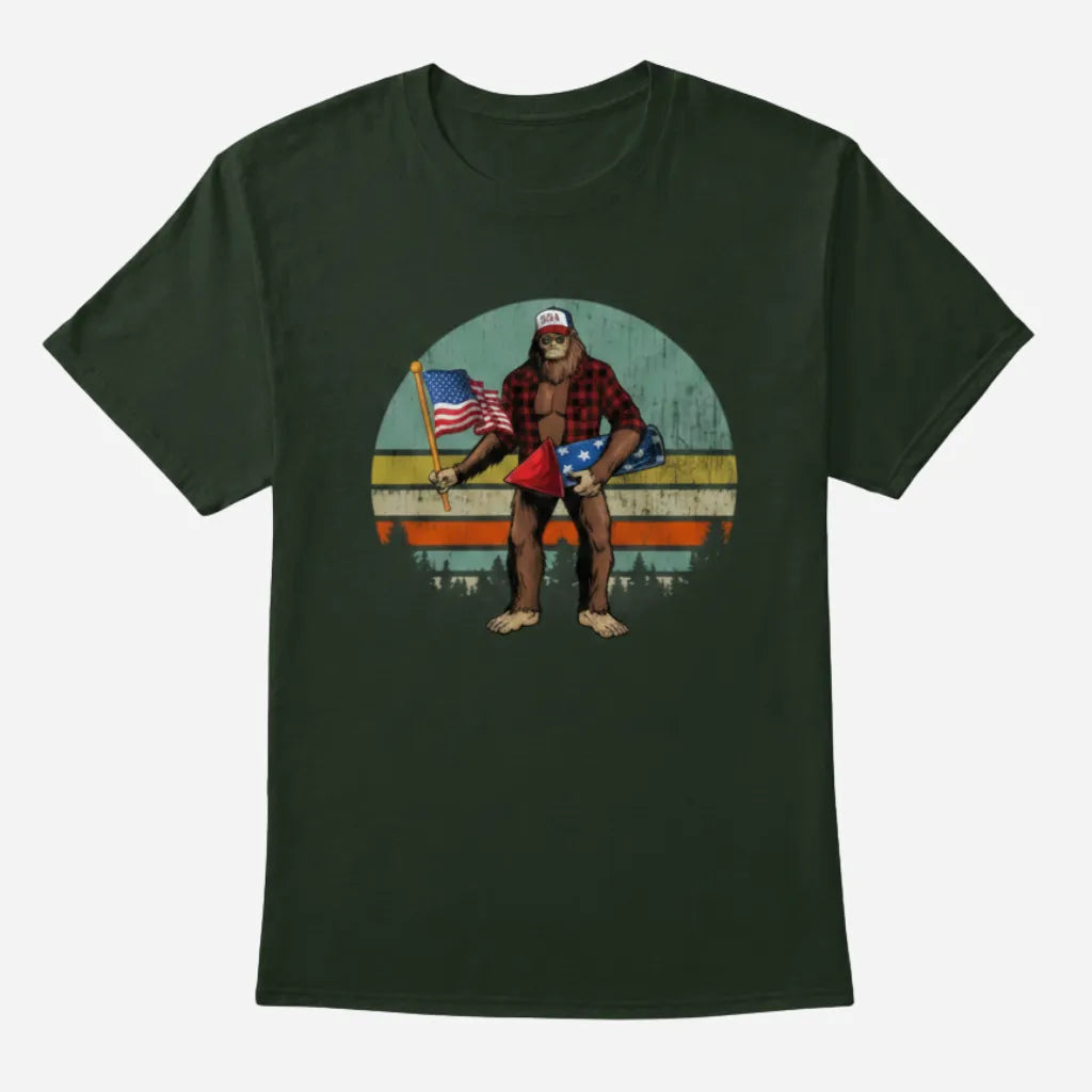 4th & Zuri - Patriotic Bigfoot T-Shirt – Unisex – Green