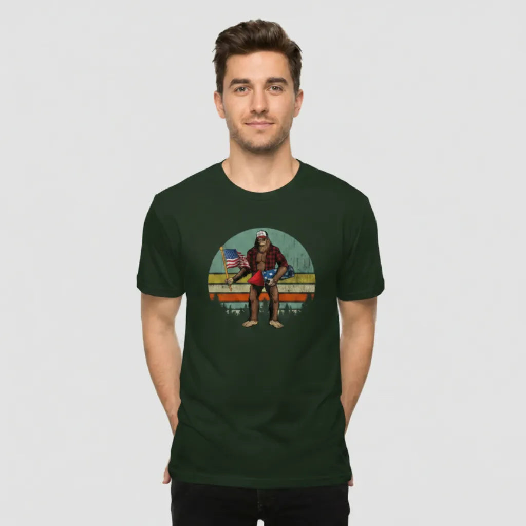 4th & Zuri - Patriotic Bigfoot T-Shirt – Unisex – Green
