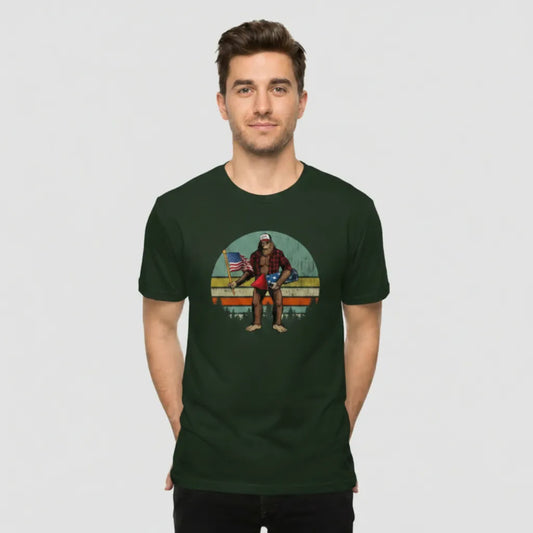4th & Zuri - Patriotic Bigfoot T-Shirt – Unisex – Green