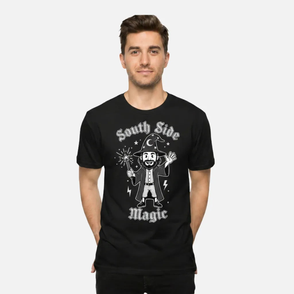 4th & Zuri - South Side Magic Wizard T-Shirt – Unisex – Gray & Black