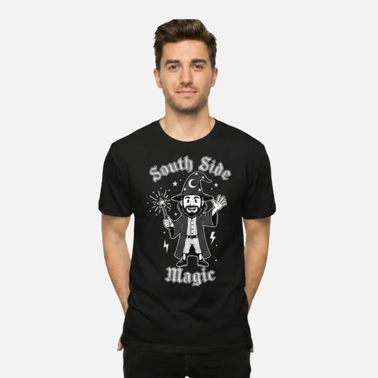 4th & Zuri - South Side Magic Wizard T-Shirt – Unisex – Gray & Black