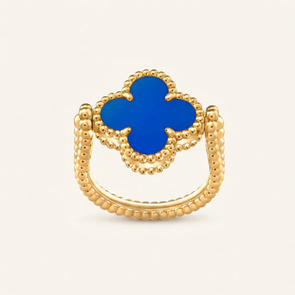 Alhambra Blue Clover Beaded Ring