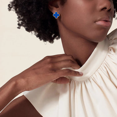 Alhambra Blue Clover Stud Earrings