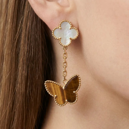 Alhambra Butterfly Chain Drop Earrings