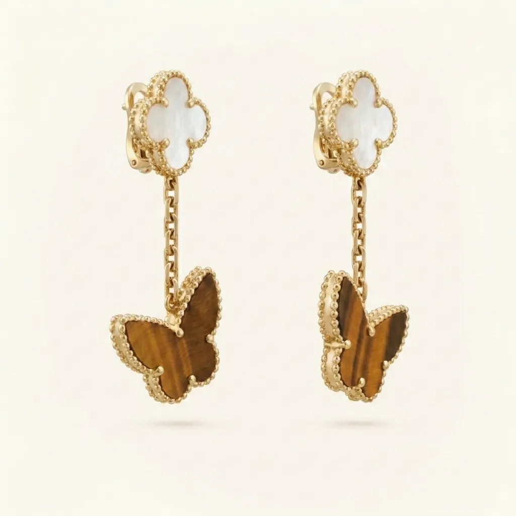 Alhambra Butterfly Chain Drop Earrings