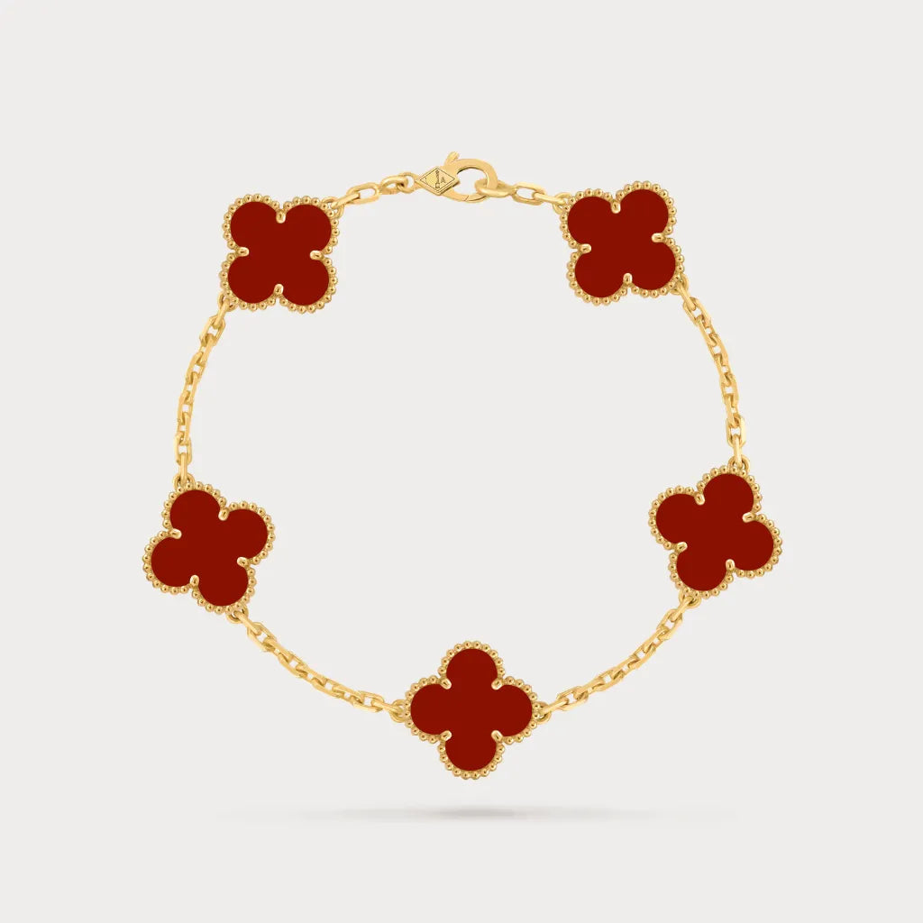 Alhambra Carnelian Clover Bracelet
