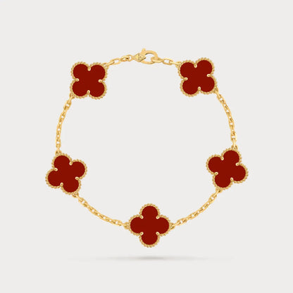 Alhambra Carnelian Clover Bracelet