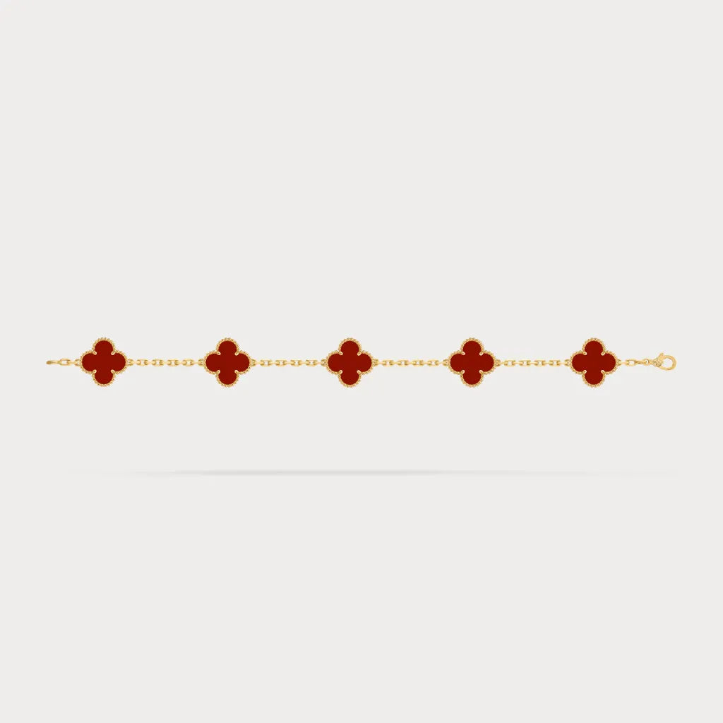 Alhambra Carnelian Clover Bracelet