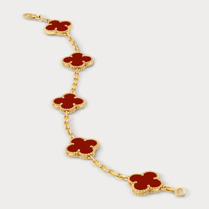 Alhambra Carnelian Clover Bracelet