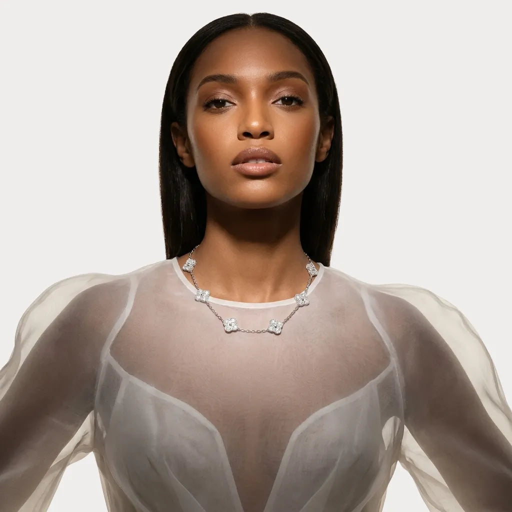 Alhambra Celeste Clover Station Necklace