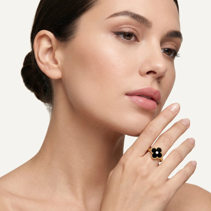Alhambra Clover Beaded Stone Ring