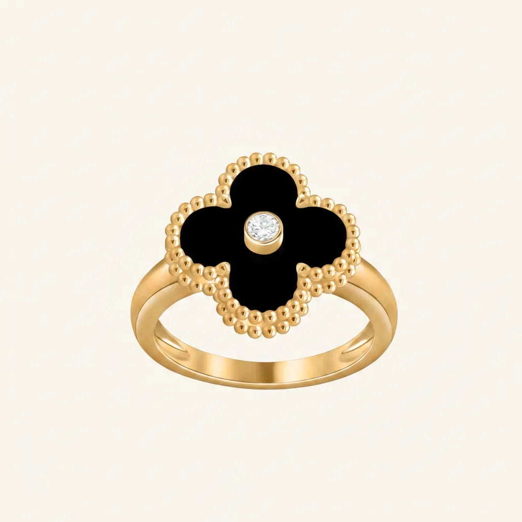 Alhambra Clover Beaded Stone Ring