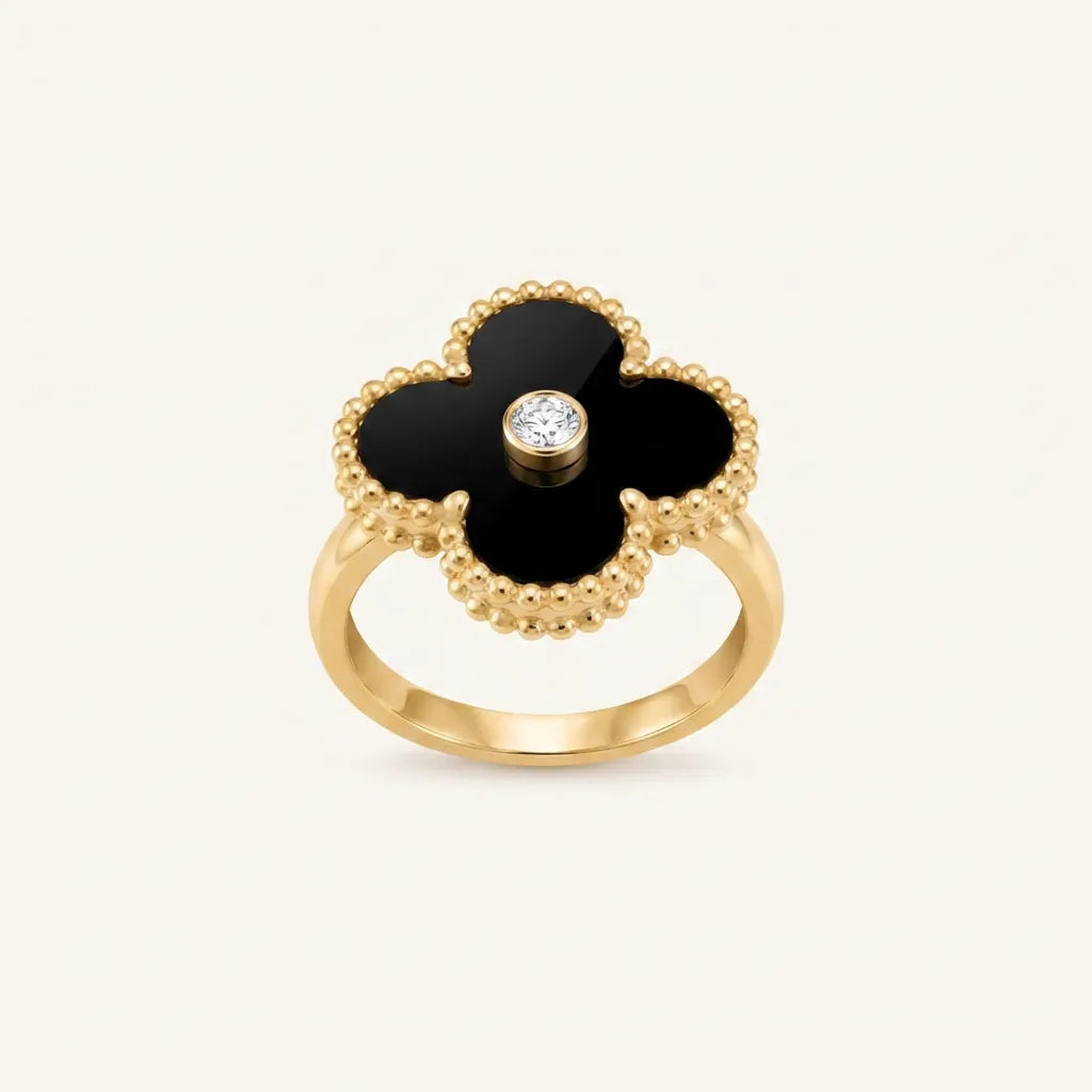 Alhambra Clover Beaded Stone Ring