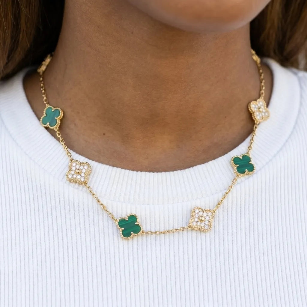 Alhambra Clover Charm Link Necklace