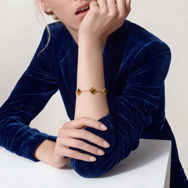 Alhambra Clover Inlay Link Bracelet