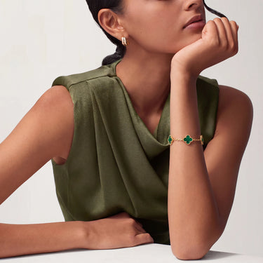Alhambra Clover Pave Link Bracelet