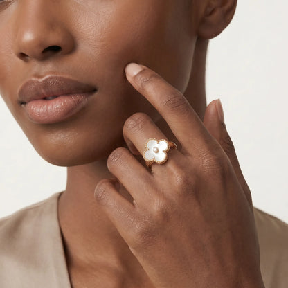 Alhambra Clover Stone Accent Ring