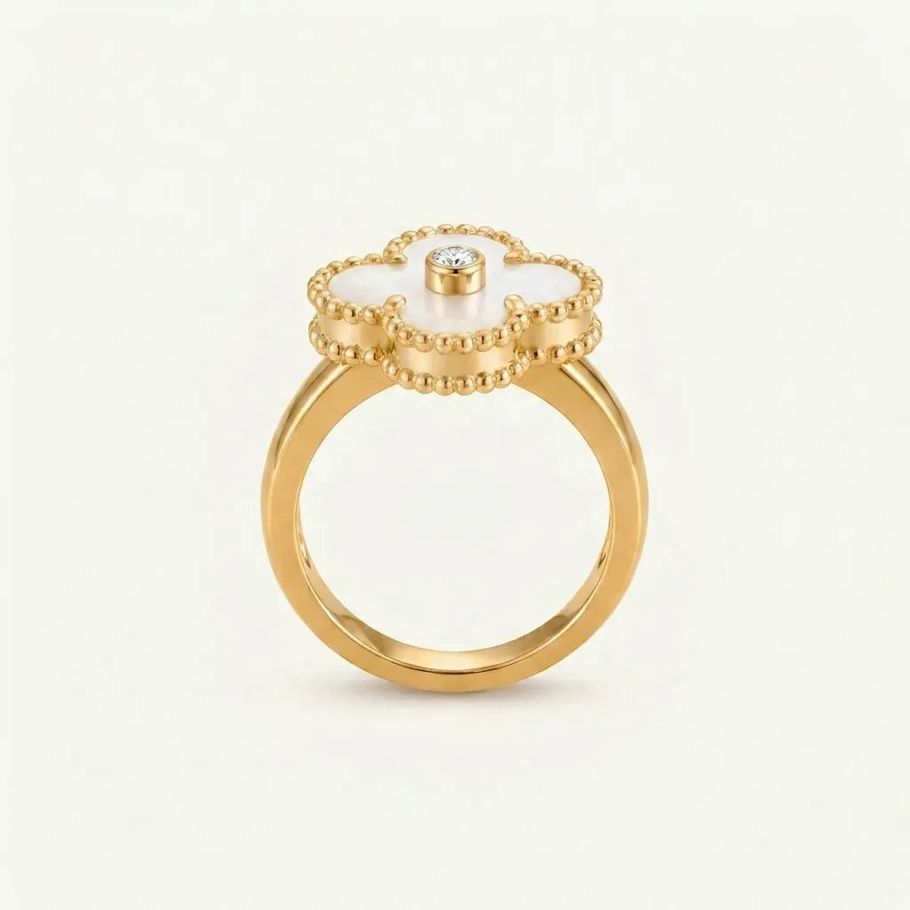 Alhambra Clover Stone Accent Ring