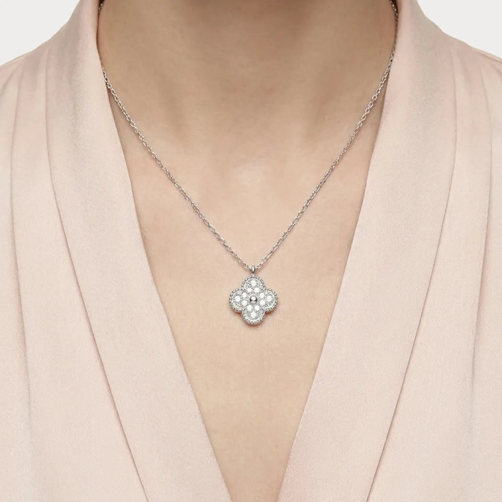 Alhambra Crystal Clover Pendant Necklace