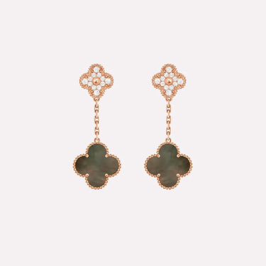 Alhambra Double Clover Chain Drop Earrings