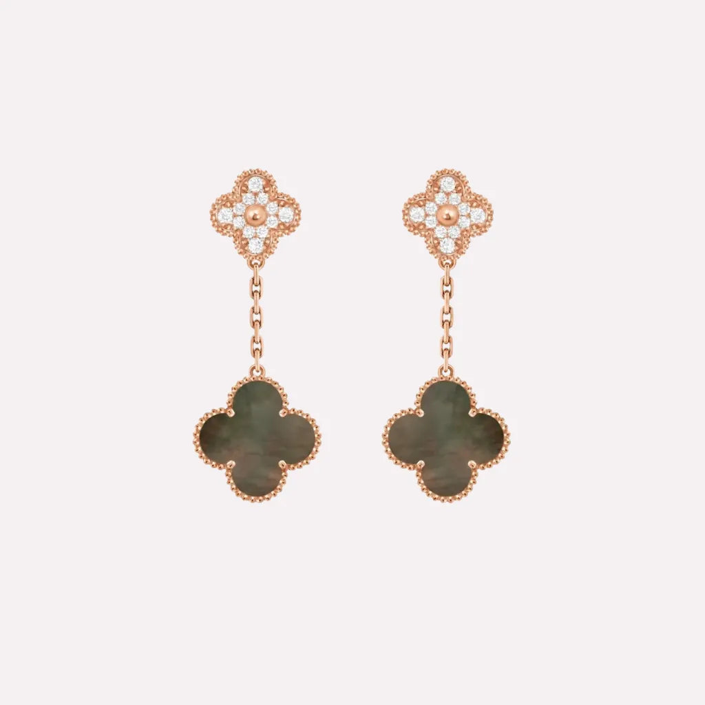 Alhambra Double Clover Chain Drop Earrings
