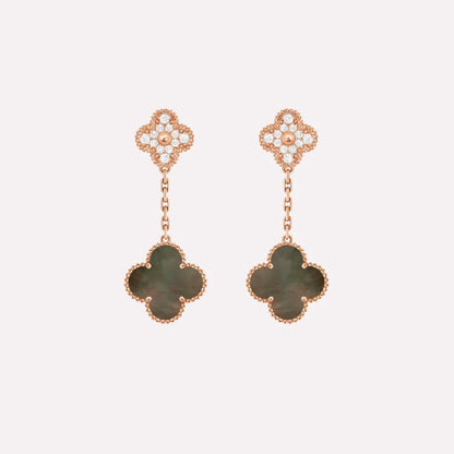 Alhambra Double Clover Chain Drop Earrings