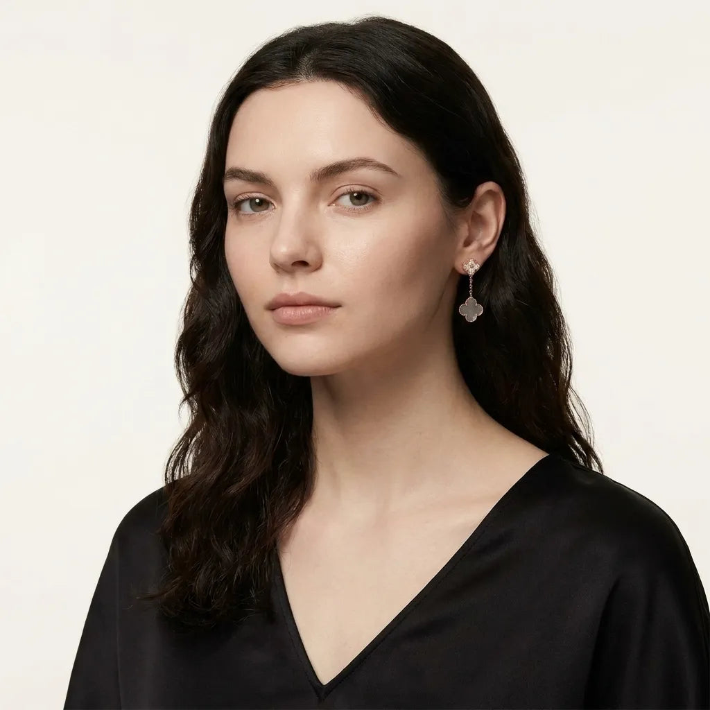 Alhambra Double Clover Chain Drop Earrings