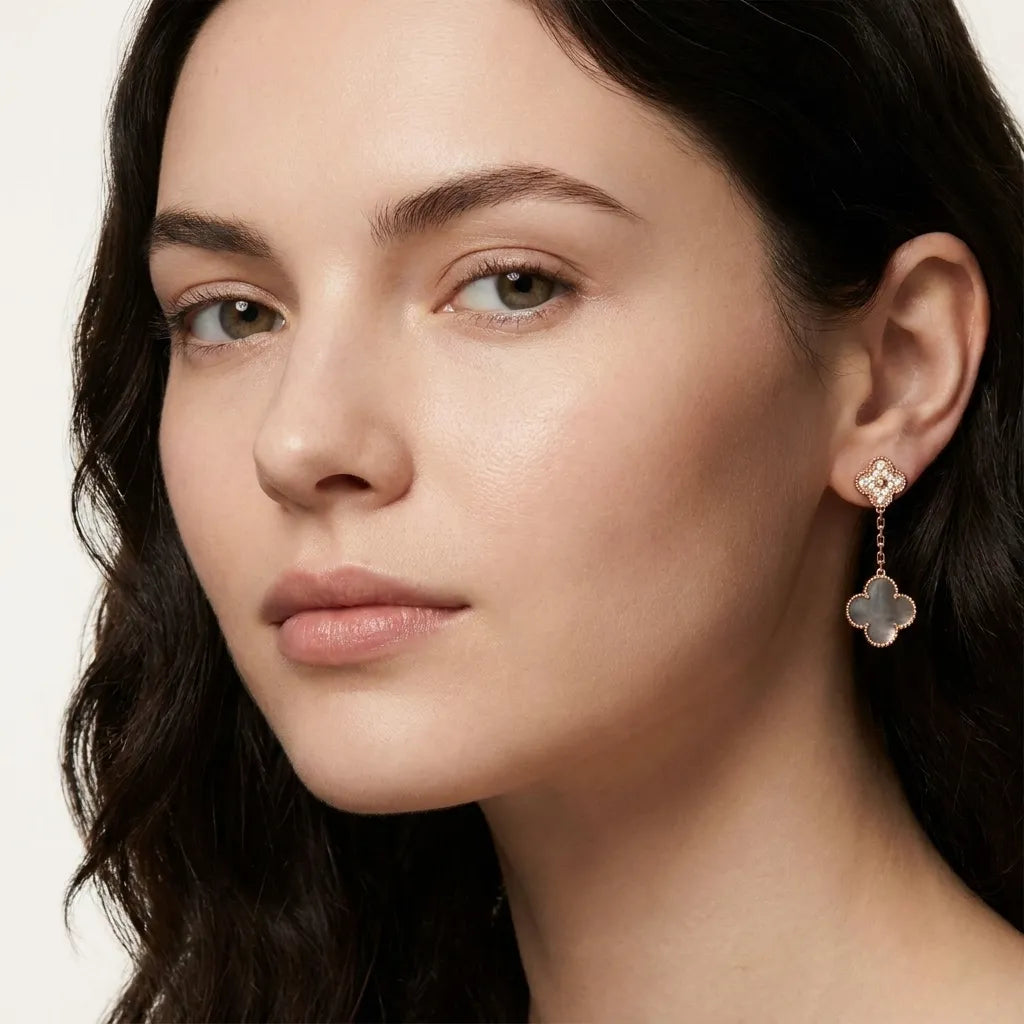 Alhambra Double Clover Chain Drop Earrings