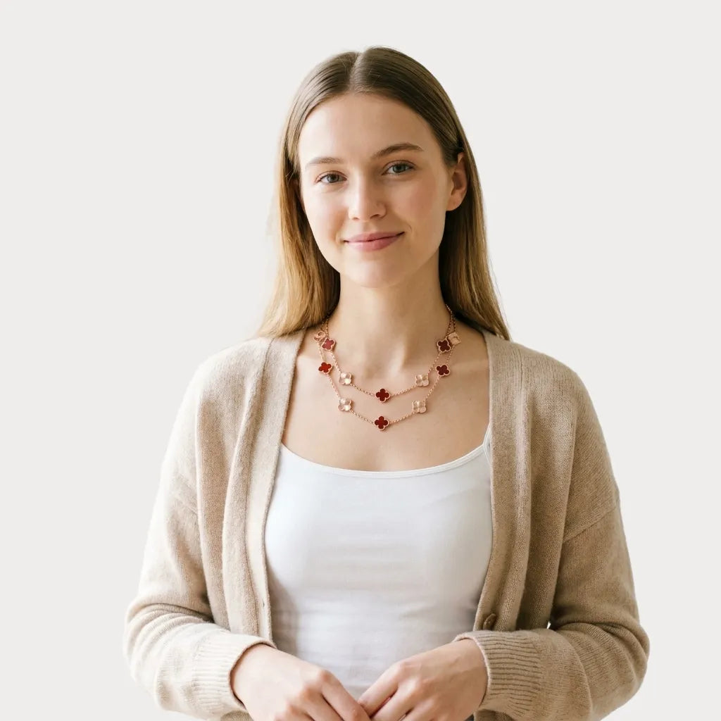 Alhambra Double Layer Clover Necklace
