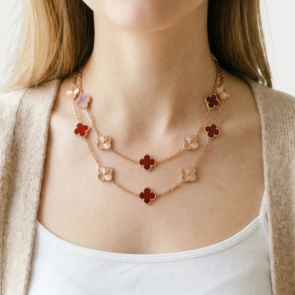 Alhambra Double Layer Clover Necklace