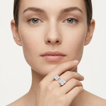 Alhambra Duo Pavé Open Ring