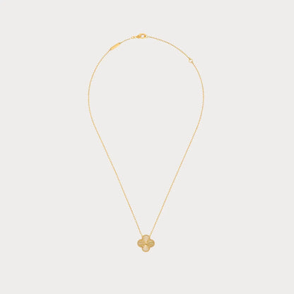 Alhambra Engraved Clover Pendant Necklace