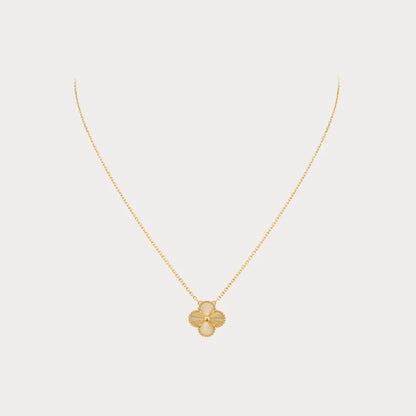 Alhambra Engraved Clover Pendant Necklace