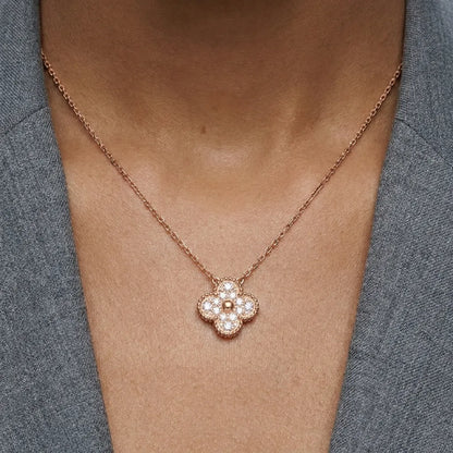 Alhambra Floral Crystal Pendant Necklace
